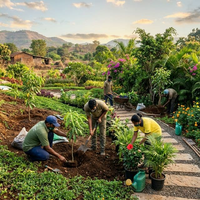 MiniFlora landscaping team at work